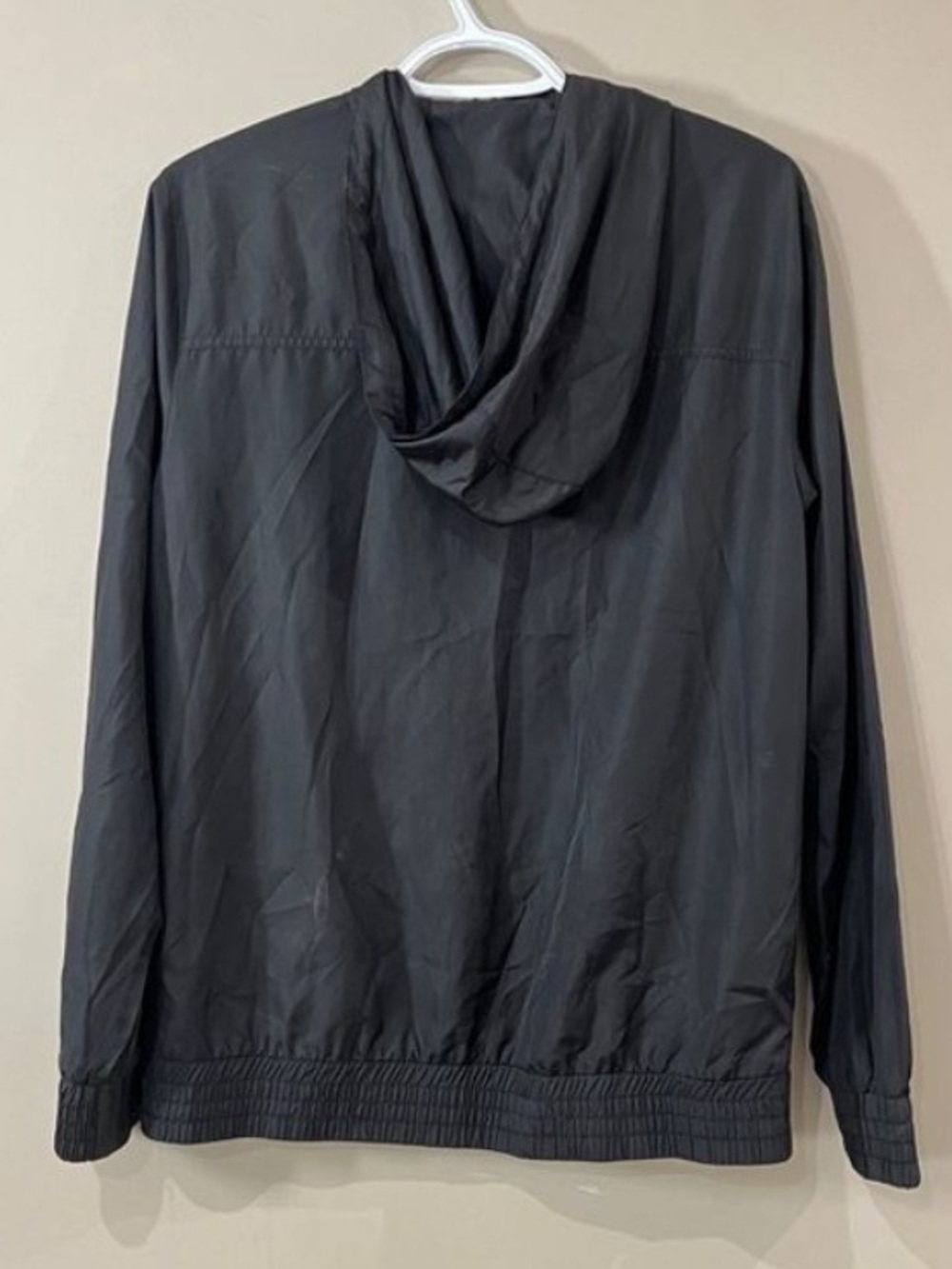 Zine Women’s Small Grey Hooded Windbreaker Jacket Lightweight Full Zip Coat - Picture 6 of 6
